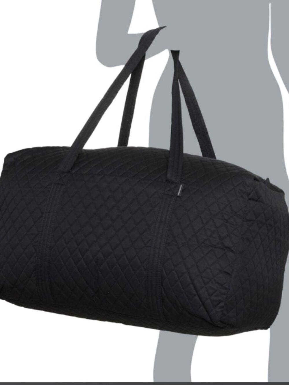 NWOT Vera Bradley X-Large Black Traveler Duffle Bag, 67 Liters